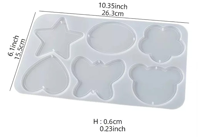 Molde Silicona Para Resina 4 Colgantes Formar Diferentes 5cm