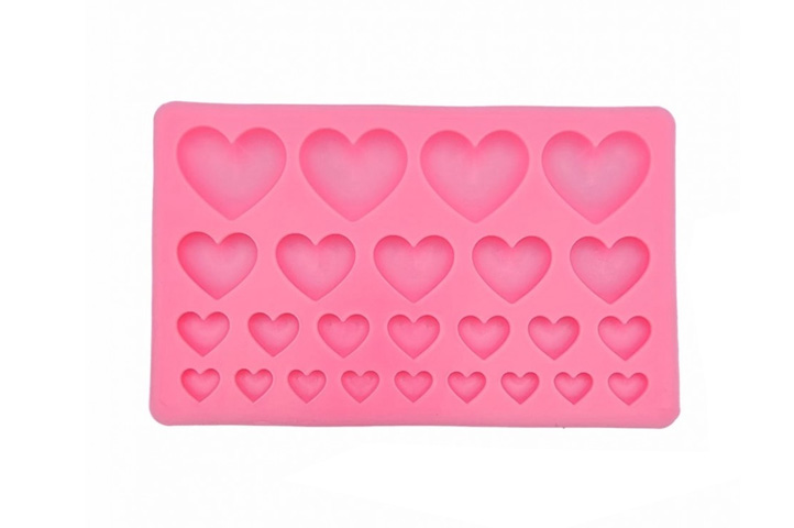 Molde Silicona para fondant Corazones