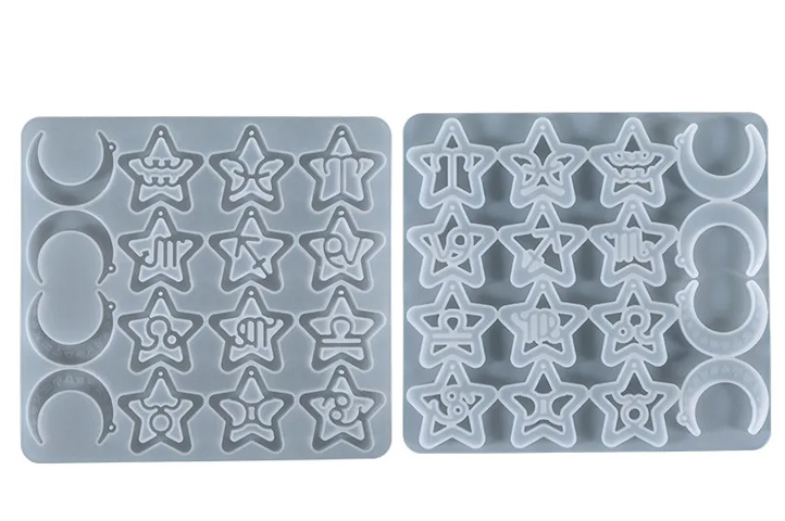 Stiesy - Moldes de resina de silicona con 12 constelaciones de resina